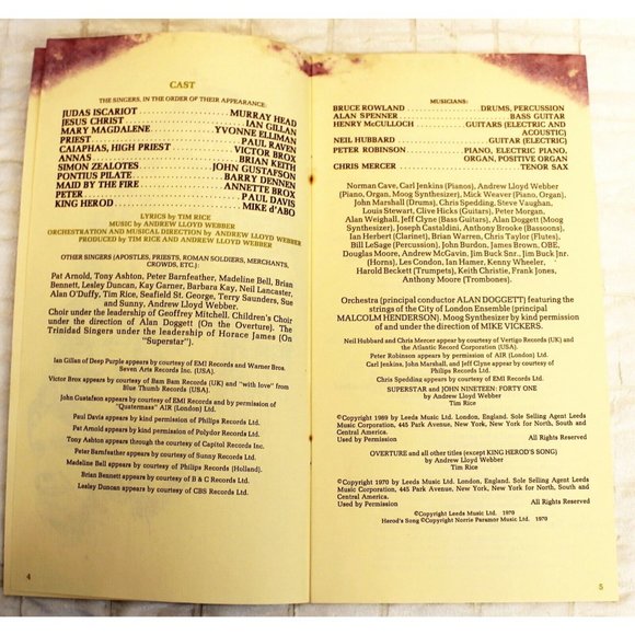 1970 "Jesus Christ Superstar" Rock Opera Andrew Lloyd Weber Script Music Book - Picture 7 of 11